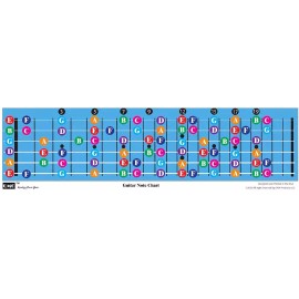 QMG Color Coded Guitar Fretboard Note Chart, Learn to Play Guitar and Music Theory