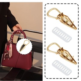 LT Easiyl 8PCS Metal Bag Chain Buckles with D Ring Washers 2 Styles Connector Buckle for DIY Purse Crossbody Shoulder Leather Craft Bag