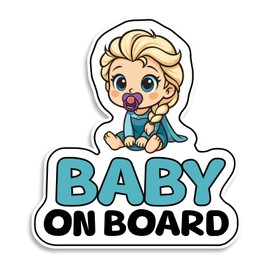 Baby on Board Car Sticker, Baby Princess, Waterproof and UV-Resistant Baby on Board Sticker, Durable Baby Sign for Safety Awareness, Easy to Apply for Window or Bumper