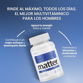 Matter Diaria Men, Multivitaminico Hombre con Quatrefolic®, Albion®, TRAACS®, Ferrochel® y Bitartrato de Colina, Apoya la Energía Celular, Vitalidad y