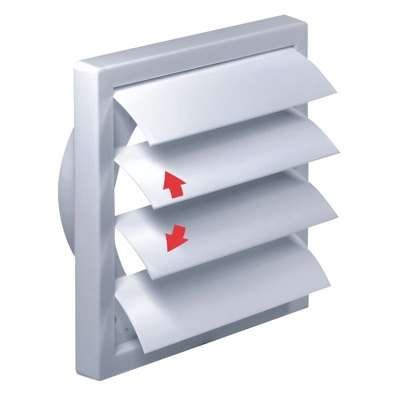 White Gravity Grille 100 mm / 4 inch External Ducting