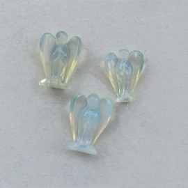 Sunshcat Synthetic Opalite 1.5 inches Carving Pocket Palm Stone Figurines,Healing Crystal Prayer Guardian Angel Statue Decoration