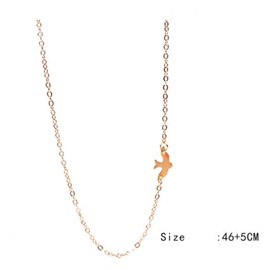 TseenYi Sidesway Dove Choker Necklace Tiny Gold Bird Dove Necklace Chain Sparrow Cute Necklaces Jewelry for Women and Girls (Gold)