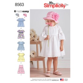 Simplicity US8563AS Toddler's Dress and Hat Sewing Patterns, Sizes 1/2-4