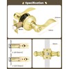 Gobrico--Polished Brass Door Handles Keyless Bedroom Bathroom Door Levers Drop/Wave