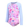 Girls Long Sleeve Rash Guard One Piece Swimsuits Zipper Front