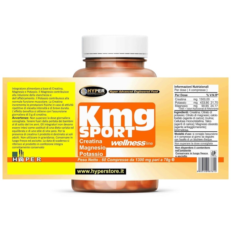 Hyper KMG SPORT Integratore Sport Integratori Stanchezza con Creatina, Magnesio