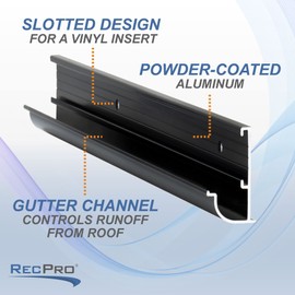 RV Rain Gutter Trim | Black or White Color Options | 92" Length | Aluminum | Made in The USA (5 Trim Pieces, Black)
