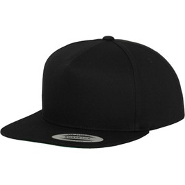 Flexfit Unisex Kasket klassisk 5 panel snapback M tze, Schwarz, Einheitsgröße EU