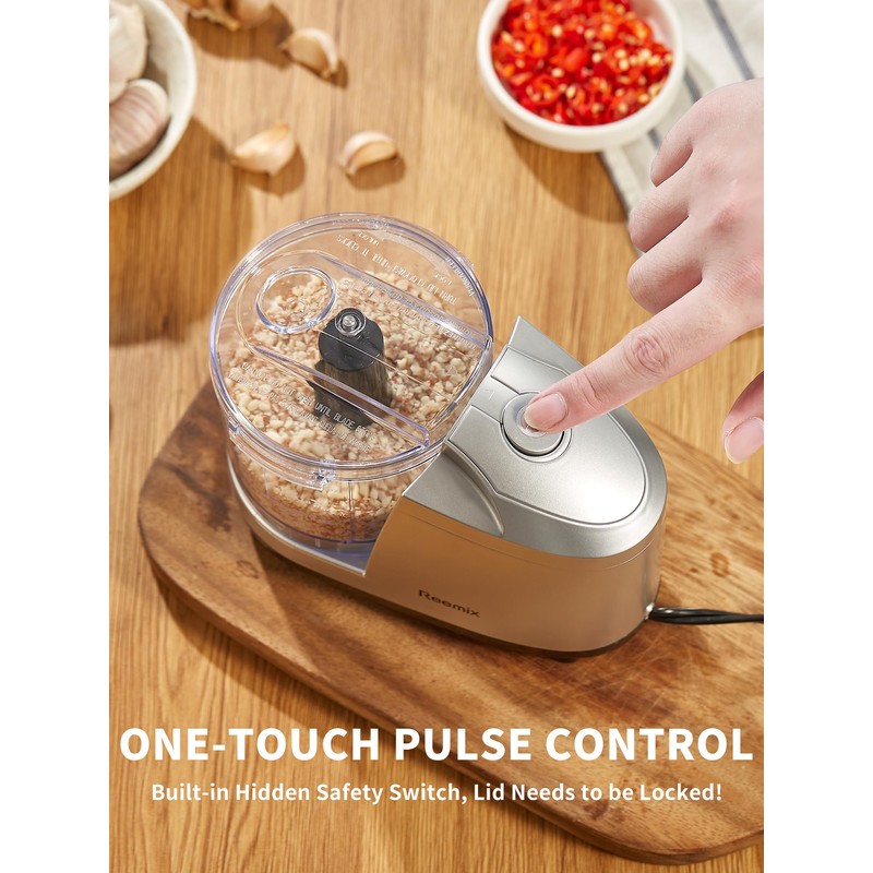 1.5-Cup One-Touch Electric Food Chopper, 100W Mini Food Processor Meat