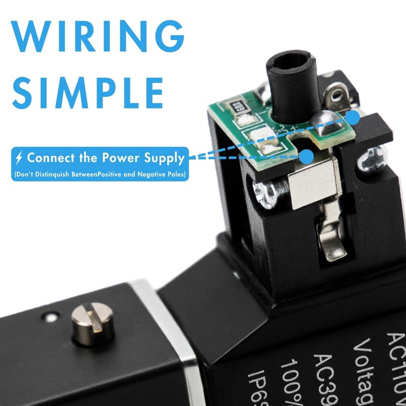 EBEIZZI Pneumatic Solenoid Valve Air Solenoid Valve DC12V/DC24V/AC110V Series Single