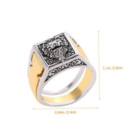 LIFKOME Elegant Lion Set Ring Storage Box Vintage Ring Secret Compartment for Men