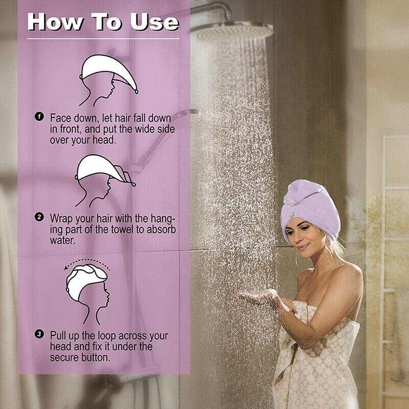 Quick Dry Hair Towel Drying Turban Bath Towel Head Wrap