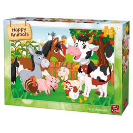 King KNG05780 Children Jigsaw Puzzle Farm Animals 12-Piece, Various