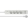 DeLock 4-Way Power Strip with Surge Protection and USB Charger,