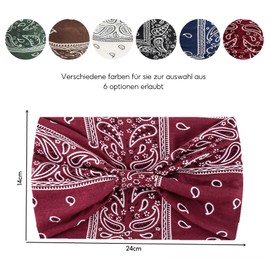 Pack of 6 Women's Hair Bands, Wide Women's Headbands, Boho Headband, Women's Elastic Hair Accessories, Wide Headband for Sports, Gym