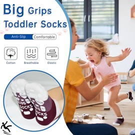 HYCLES Toddler Non-Slip Ankle Socks With Grippers Anti Slip Low Cut Socks for Baby Kids Boys Girls 5 Pairs