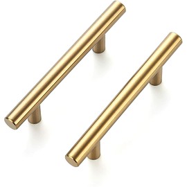 Ravinte 40 Pack 6 inch Cabinet Pulls Brushed Brass Stainless Steel Kitchen Drawer Pulls Cupboard Handles Cabinet Handles 3.75” Hole Center