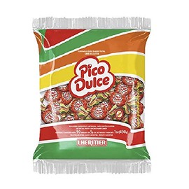 LHERITIER Pico Dulce Caramelo Duro Sabor Frutal x 90 Unidades 450 grs. (Fruit Flavored Hard Candy) Gluten Free.