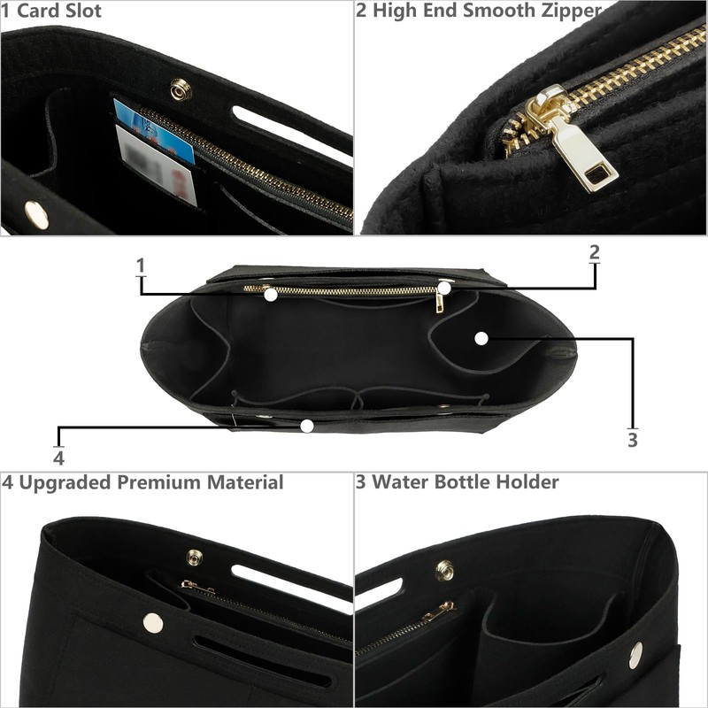 ETTP Purse Organizer Insert For Handbags, Felt Tote Bag Organizer