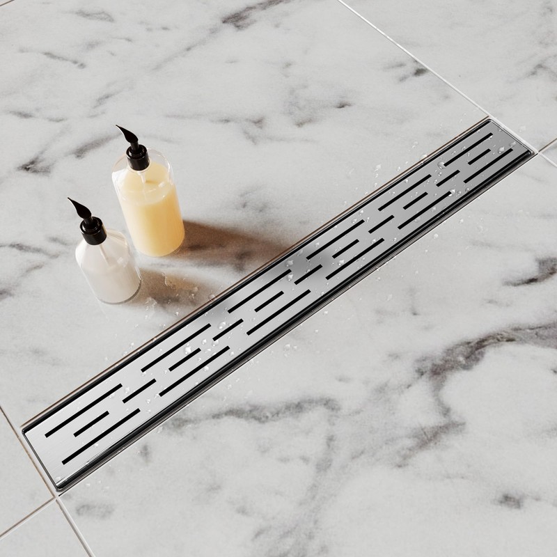 Shower Drain Stainless Steel for Bathroom: Brushed Nickel Linear Shower