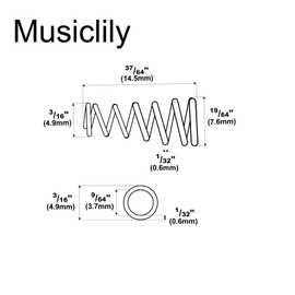 Musiclily 12x4.5/6.5mm Conical-Style Guitar Single-coil Pickup Height Springs,Nickel (20 Pieces)