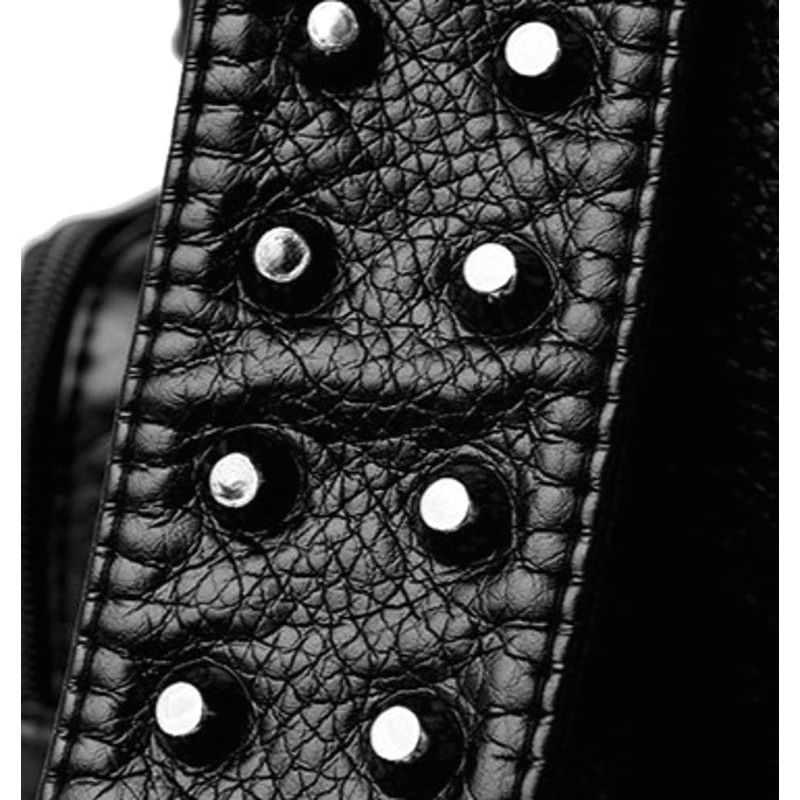 Hycurey Womens Stylish Rivet Backpack Washed Multi Pocket Knotted Zipper