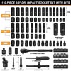 110-Piece Metric 3/8" Drive Impact Socket Set and SAE CR-V