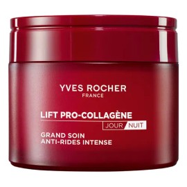Yves Rocher Crema Facial Intensiva Para Día y Noche Atenuadora De Arrugas con Ácido Hialurónico y Colágeno Vegetal Lift Pro-Collagèn 75 ml