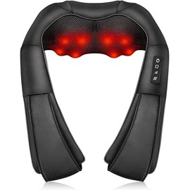 Back and Neck Massager with Heat, Electric Deep Tissue 3D Kneading Massage Pillow for Shoulder, Legs, Foot and Body, Relax Gifts for Women Men Comfort, Best Gifts for Family, Friends:_Black