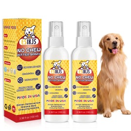 No Chew Spray for Dogs Bitter Apple Spray for Puppies Stop Dogs from Chewing Furniture Spray Anti Licking for Dog Yuck Bitter Spray Deterrent Formula for Puppies and Cats Alcohol Free Safe on Skin