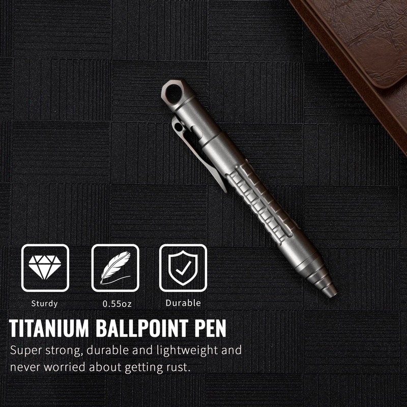 TACRAY Titanium Bolt Action Mini Pen, Pocket Size EDC Pen,