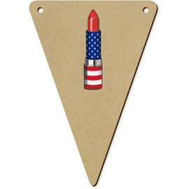 5 x 140mm 'American Flag Lipstick' Wooden Bunting Flags (BN00088710)