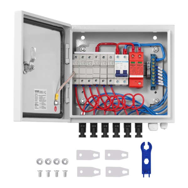 VEVOR Solar PV Combiner Box 6 String 15A for Solar