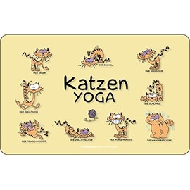 RAHMENLOS Original Chopping Board: Cats Yoga