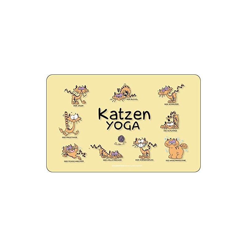 RAHMENLOS Original Chopping Board: Cats Yoga