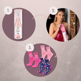 soxo Drinks Socks Women Funny Ladies Gift Ideas Long Womens Sock Women's Funky Gifts 2.5-6.5 Prosecco 3 Pairs