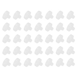 PATIKIL 6 x 16.5mm Soft Stem Bumpers, PE Anti-Collision Embedded Bumpers Flat Anti-Slip Pads for Patio Table Cabinet Furniture - 35pcs (White)