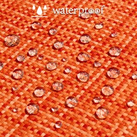 UGASA Outdoor Waterproof Throw Pillow Covers Pack of 2 Patio Water Resistant Pillow Cases Summer Woven Texture Decorative for Outside Garden Porch Yard Bench Tent 12x20 Inch, Orange