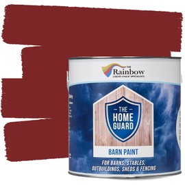 HOME GUARD Exterior House Paint Durable Barn Paint: Commercial Grade Cracking & Wood Rot Protection for Wood Buildings, Shed, Fence, Gate, Doors & Furniture [Red] - (5 Liter)