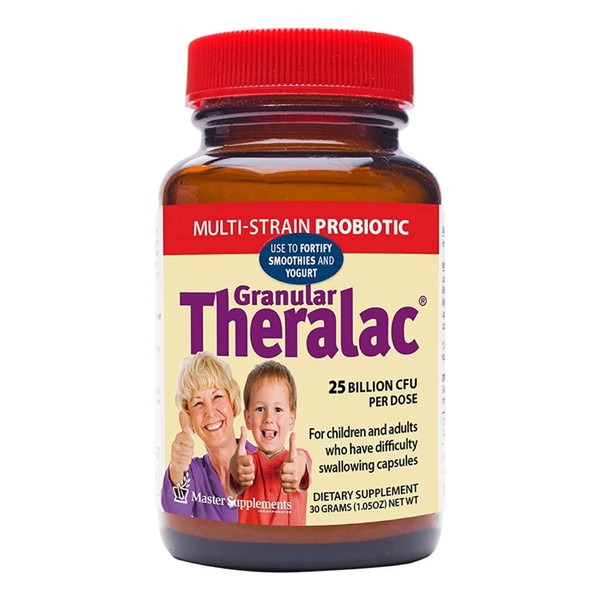 THERALAC Master Supplements Granular 1.05 oz - Multi-Strain Probiotic Powder for Optimal Gut Health - Great for Kids - Vegan, Gluten Free - 40 Servings