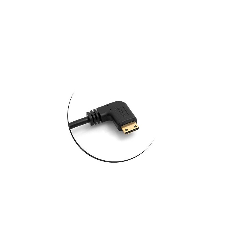 SYSTEM-S Mini HDMI Plug 90° Degrees Left Angled to Standard