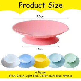 Pack of 6 children's bowl suction cups, plates with suction cups, suction cups, meal plates, non-slip pads, candy colour suction cups.