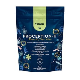 Vitatú Proception Suplemento Hombre Zinc Folato Carnitina Vitamina Q10 Cúrcuma Jengibre Cápsulas Vitaminas Minerales Antioxidantes Diseñado
