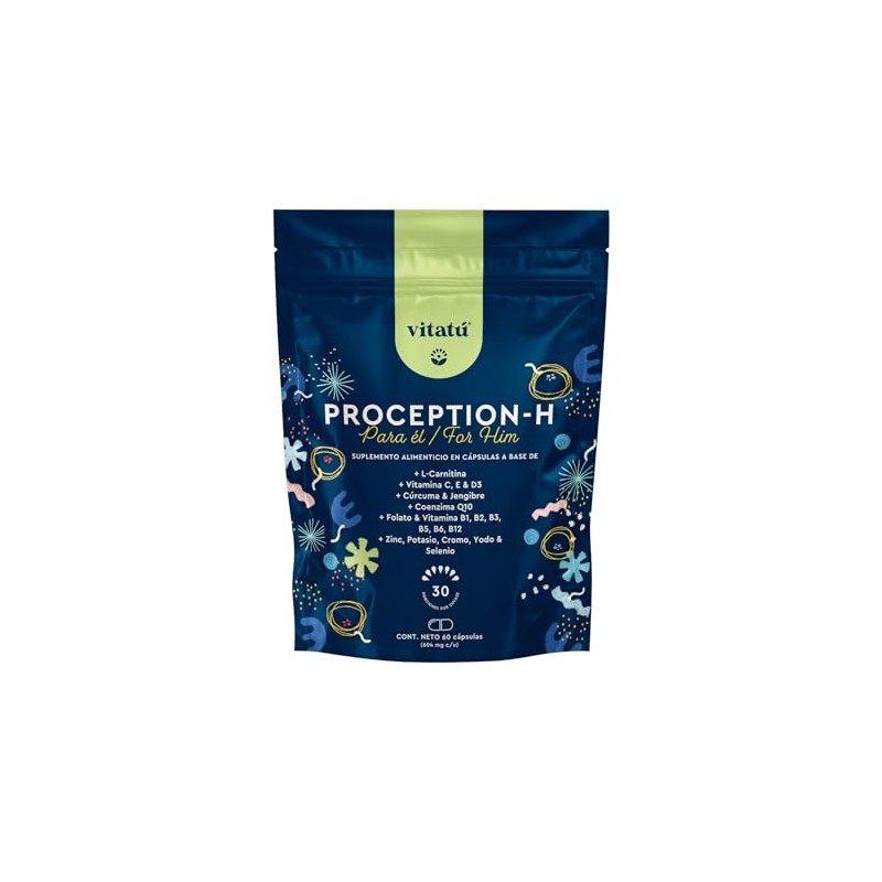 Vitatú Proception Suplemento Hombre Zinc Folato Carnitina Vitamina Q10 Cúrcuma