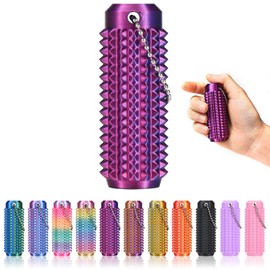 Little Ouchies Fidget 3D Printed Keychain Sensory Toy Spiky Grippie Stim Keychain for Anxiety Relief Positive, Novelty Gifts for Friends Office Workers (Red Blue)