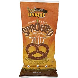 Unique Sprouted 100% Whole Grain Pretzel Splits (Pack of Four - 8 Oz. Bags)