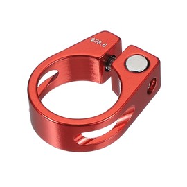 PATIKIL 28.6mm Cycles Bike Seat Post Clamp, Aluminum Alloy Seat Tube Clip Bike Quick Release Clamp for Mountain Bike Road Bike Gear Track Bike Folding Bike Red