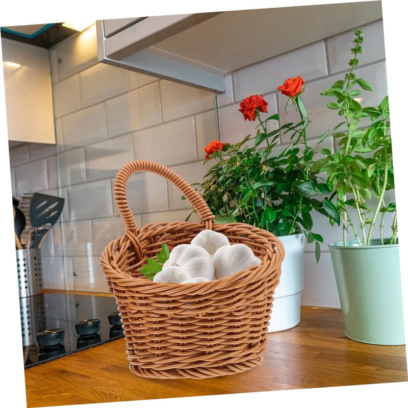 CIYODO 2pcs Woven Storage Basket Wall Hanging Fruit Basket for