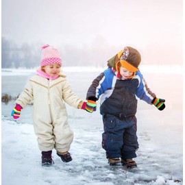 ILNCLUY Toddler Mittens, 8 Pairs Kids Gloves, Magic Stretch Toddler Gloves, Anti-Slip Children Gloves for Boys Girls (1 to 4 Years (Anti-Slip) B)